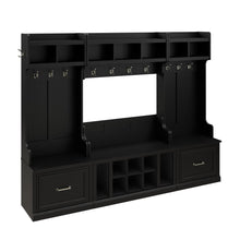 Load image into Gallery viewer, Full Entryway Storage Set with Coat Rack and Shoe Bench with Drawers
