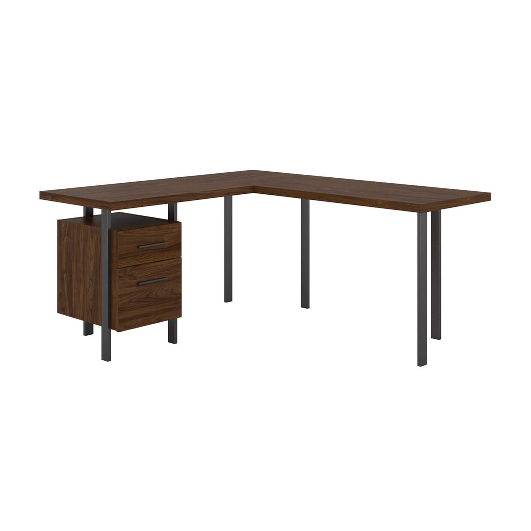 60W L Shaped Desk with Drawers