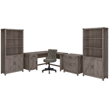 Load image into Gallery viewer, 60W L Shaped Desk with Chair, File Cabinet and Bookcases
