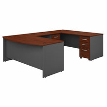 Load image into Gallery viewer, 72W Bow Front U Shaped Desk with Mobile File Cabinets

