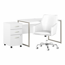 Load image into Gallery viewer, 48W x 30D Computer Table Desk and Chair Set with Mobile File Cabinet
