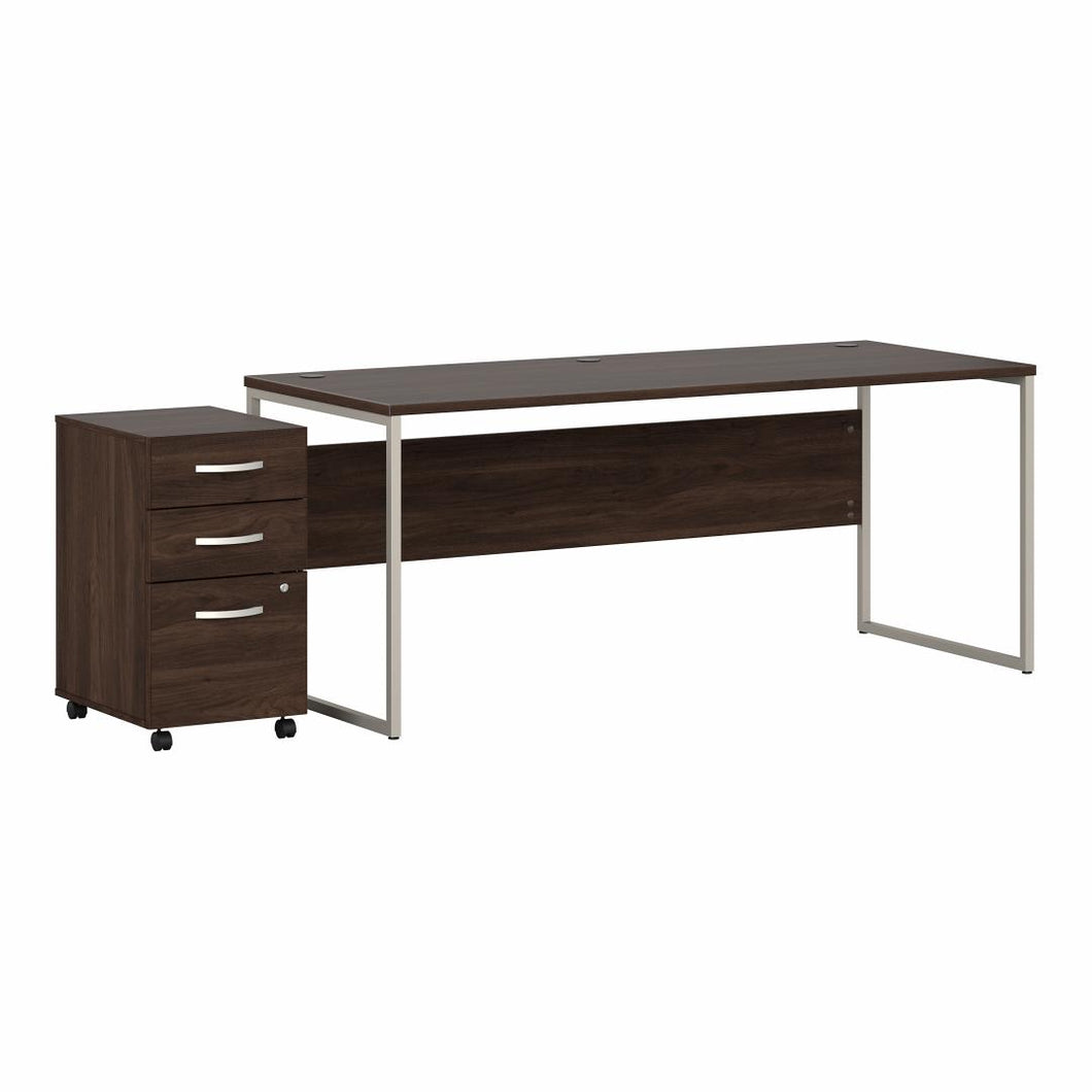 72W x 30D Computer Table Desk with 3 Drawer Mobile File Cabinet