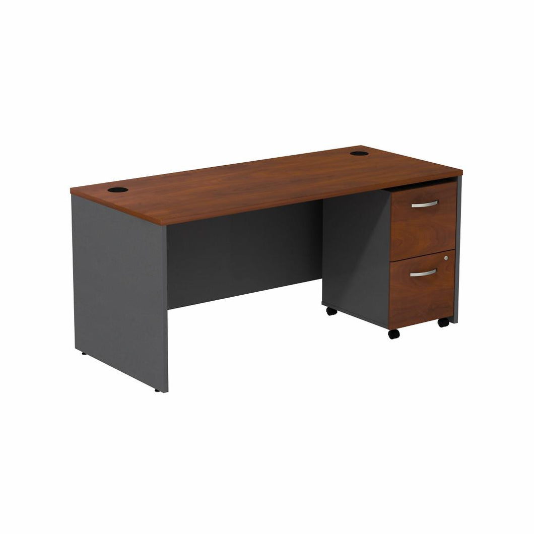 Desk with 2 Drawer Mobile Pedestal