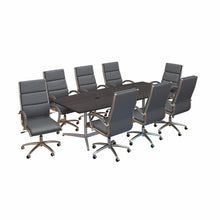 Load image into Gallery viewer, 96W x 42D Boat Shaped Conference Table with 8 Chairs

