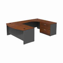 Load image into Gallery viewer, Bow Front Right Handed U Shaped Desk with Lateral File Cabinet
