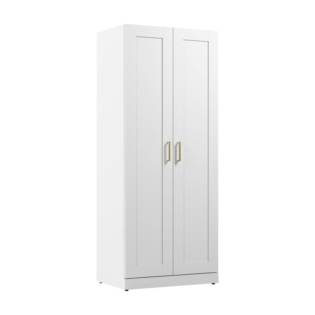 30W Tall Storage Cabinet with Doors and Shelves
