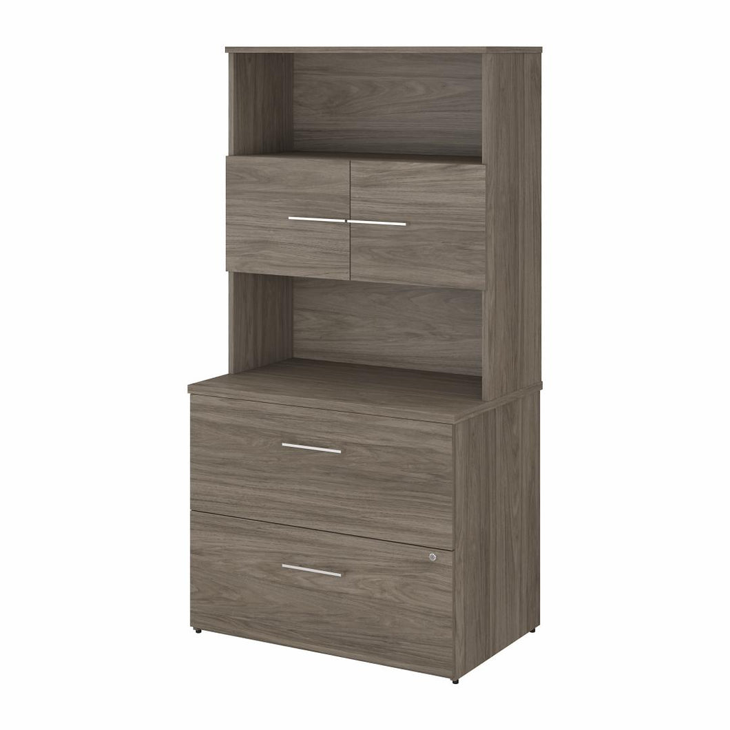36W 2 Drawer Lateral File Cabinet with Hutch