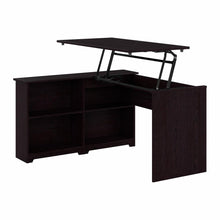 Load image into Gallery viewer, 52W 3 Position Sit to Stand Corner Desk with Shelves
