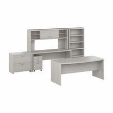 Load image into Gallery viewer, 72W Bow Front Office Desk Set with Credenza, Hutch and Storage
