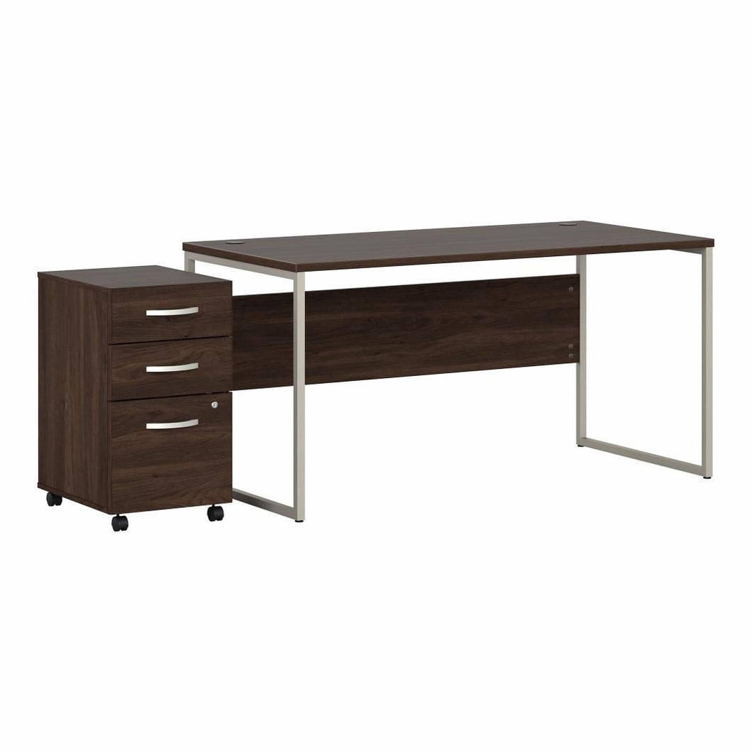 60W x 30D Computer Table Desk with 3 Drawer Mobile File Cabinet