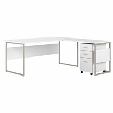 Load image into Gallery viewer, 72W x 36D L Shaped Table Desk with 3 Drawer Mobile File Cabinet
