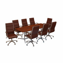 Load image into Gallery viewer, 96W x 42D Boat Shaped Conference Table with 8 Chairs
