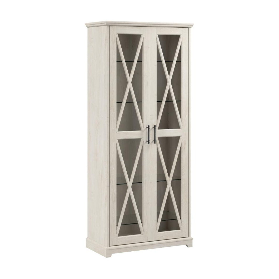 Farmhouse Curio Cabinet with Glass Doors and Shelves