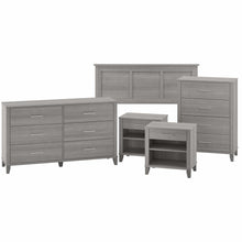 Load image into Gallery viewer, Full/Queen Size Headboard, Dressers and Nightstands Bedroom Set
