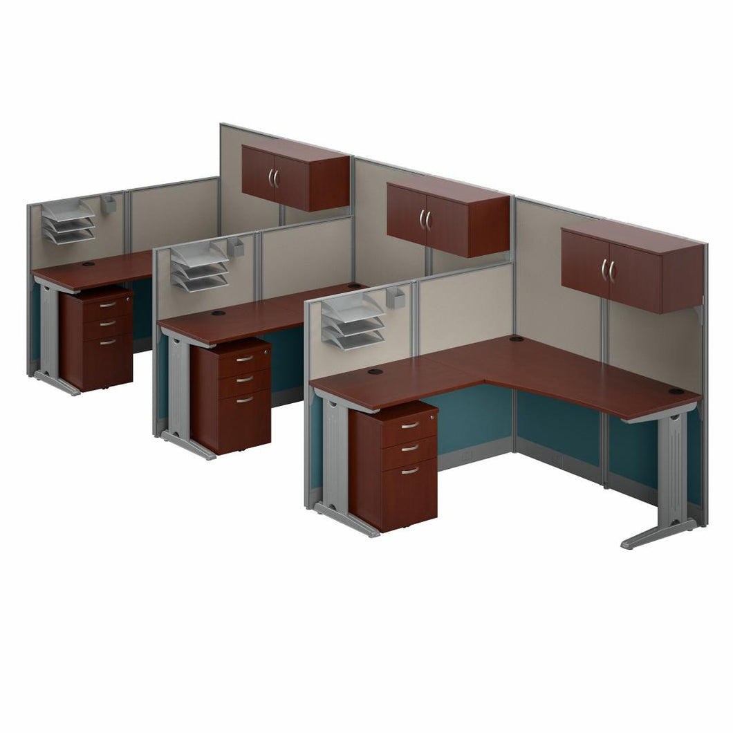 3 Person L Shaped Cubicle Workstations