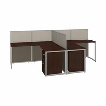 Load image into Gallery viewer, 60W 2 Person L Desk with 45H Cubicle Panel and Drawers
