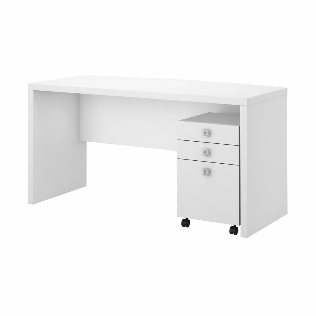 Bow Front Desk with Mobile File Cabinet