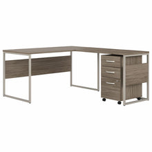 Load image into Gallery viewer, 60W x 30D L Shaped Table Desk with Mobile File Cabinet
