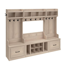Load image into Gallery viewer, Full Entryway Storage Set with Coat Rack and Shoe Bench with Drawers
