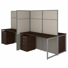 Load image into Gallery viewer, 60W 4 Person Desk with 66H Cubicle Panel and File Cabinets
