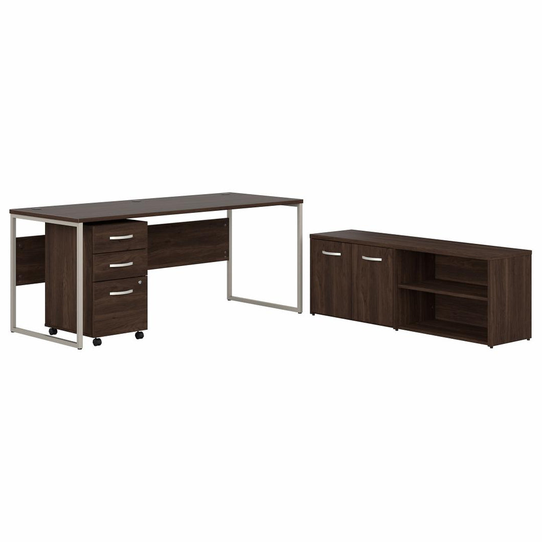 72W x 30D Computer Table Desk with Storage and Mobile File Cabinet