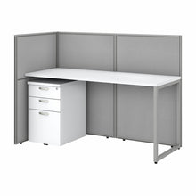 Load image into Gallery viewer, 60W Desk with 45H Open Cubicle Panel and File Cabinet
