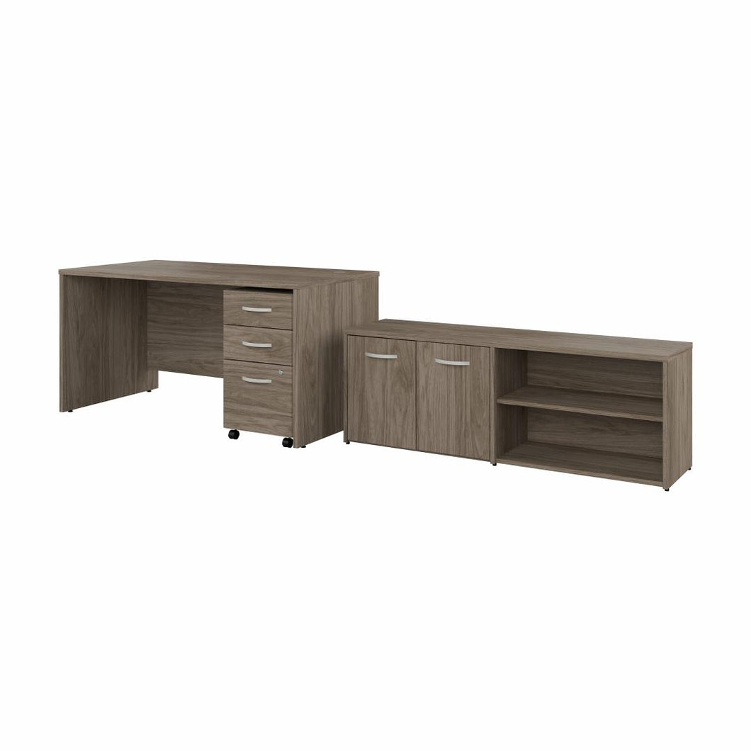 60W x 30D Office Desk with Storage Return and Mobile File Cabinet