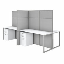 Load image into Gallery viewer, 60W 4 Person Desk with 66H Cubicle Panel and File Cabinets
