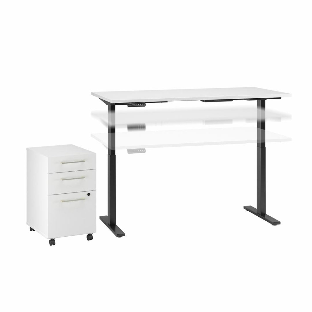 72W x 30D Electric Height Adjustable Standing Desk with Storage