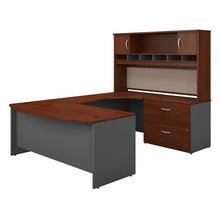 Load image into Gallery viewer, 72W Right Handed Bow Front U Shaped Desk with Storage
