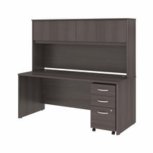 Load image into Gallery viewer, 72W x 30D Office Desk with Hutch and Mobile File Cabinet
