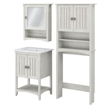 Load image into Gallery viewer, 24W Bathroom Vanity Sink with Mirror and Over Toilet Storage Cabinet
