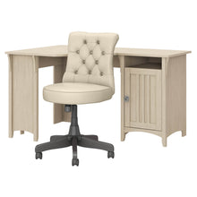 Load image into Gallery viewer, 55W Corner Desk with Mid Back Tufted Office Chair
