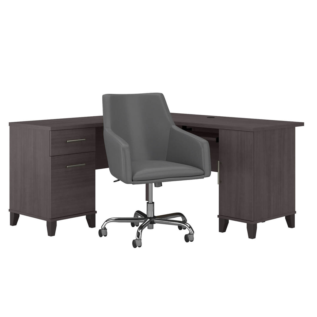 60W L Shaped Desk and Chair Set