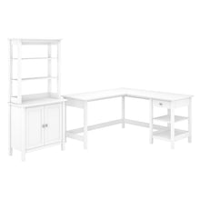 Load image into Gallery viewer, 60W L Shaped Computer Desk with Accent Storage Cabinet and Hutch

