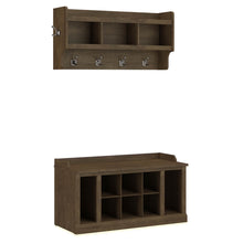 Load image into Gallery viewer, 40W Shoe Storage Bench with Shelves and Wall Mounted Coat Rack
