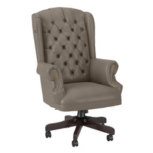 Load image into Gallery viewer, Wingback Leather Executive Office Chair with Nailhead Trim
