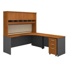 Load image into Gallery viewer, Right Handed Corner Desk, Hutch and Mobile File Cabinet
