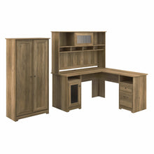 Load image into Gallery viewer, 60W L Shaped Computer Desk with Hutch and Tall Storage Cabinet
