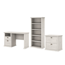 Load image into Gallery viewer, 50W Home Office Desk with Lateral File Cabinet and 5 Shelf Bookcase
