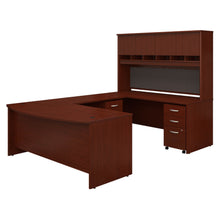 Load image into Gallery viewer, 72W Bow Front U Shaped Desk with Hutch and Storage
