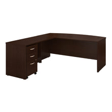 Load image into Gallery viewer, Bow Front L Shaped Desk with Mobile File Cabinet
