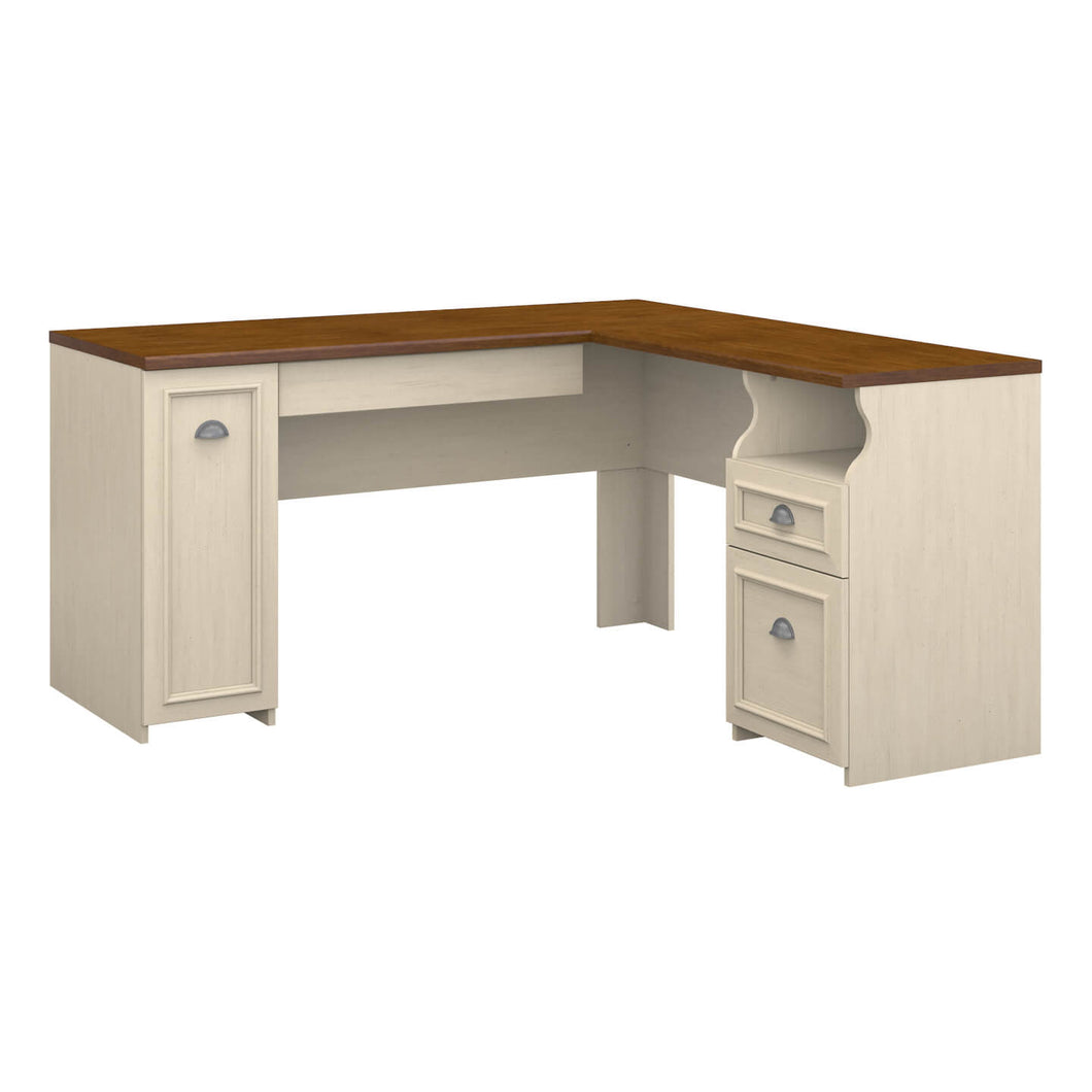 60W L Shaped Desk with Drawers and Storage Cabinet