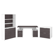 Load image into Gallery viewer, 60W Desk with Storage, File Cabinets and 5 Shelf Bookcase

