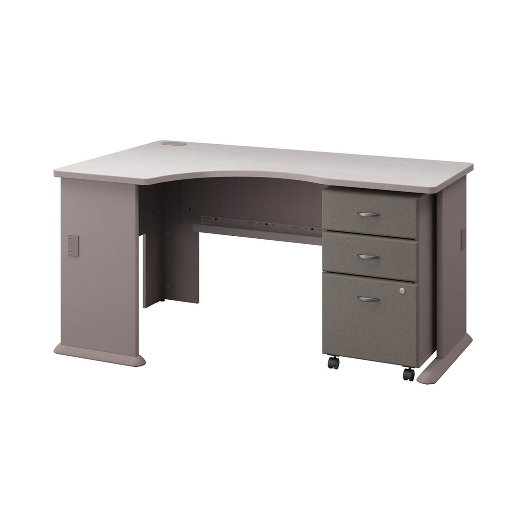 Left Corner Desk with Mobile File Cabinet