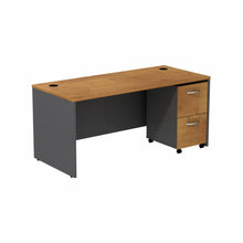 Load image into Gallery viewer, Desk with 2 Drawer Mobile Pedestal
