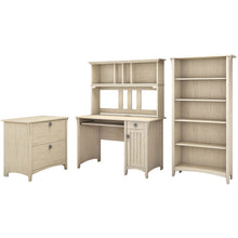 Load image into Gallery viewer, Mission Desk with Hutch, Lateral File Cabinet and 5 Shelf Bookcase
