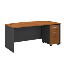 Load image into Gallery viewer, 72W x 36D Bow Front Desk with Mobile File Cabinet

