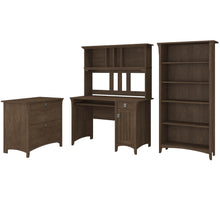 Load image into Gallery viewer, Mission Desk with Hutch, Lateral File Cabinet and 5 Shelf Bookcase
