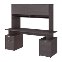 Load image into Gallery viewer, 72W Desk with Drawers, Storage Cabinet and Hutch
